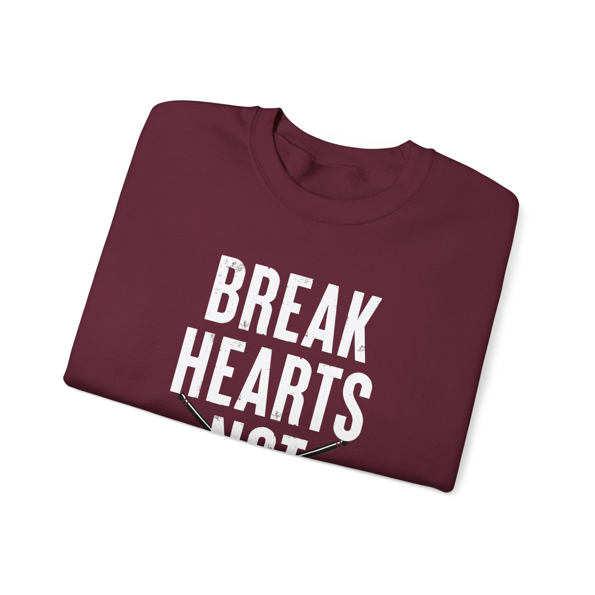 Break Hearts Not Sticks — Hockey Romance Graphic Sweatshirt