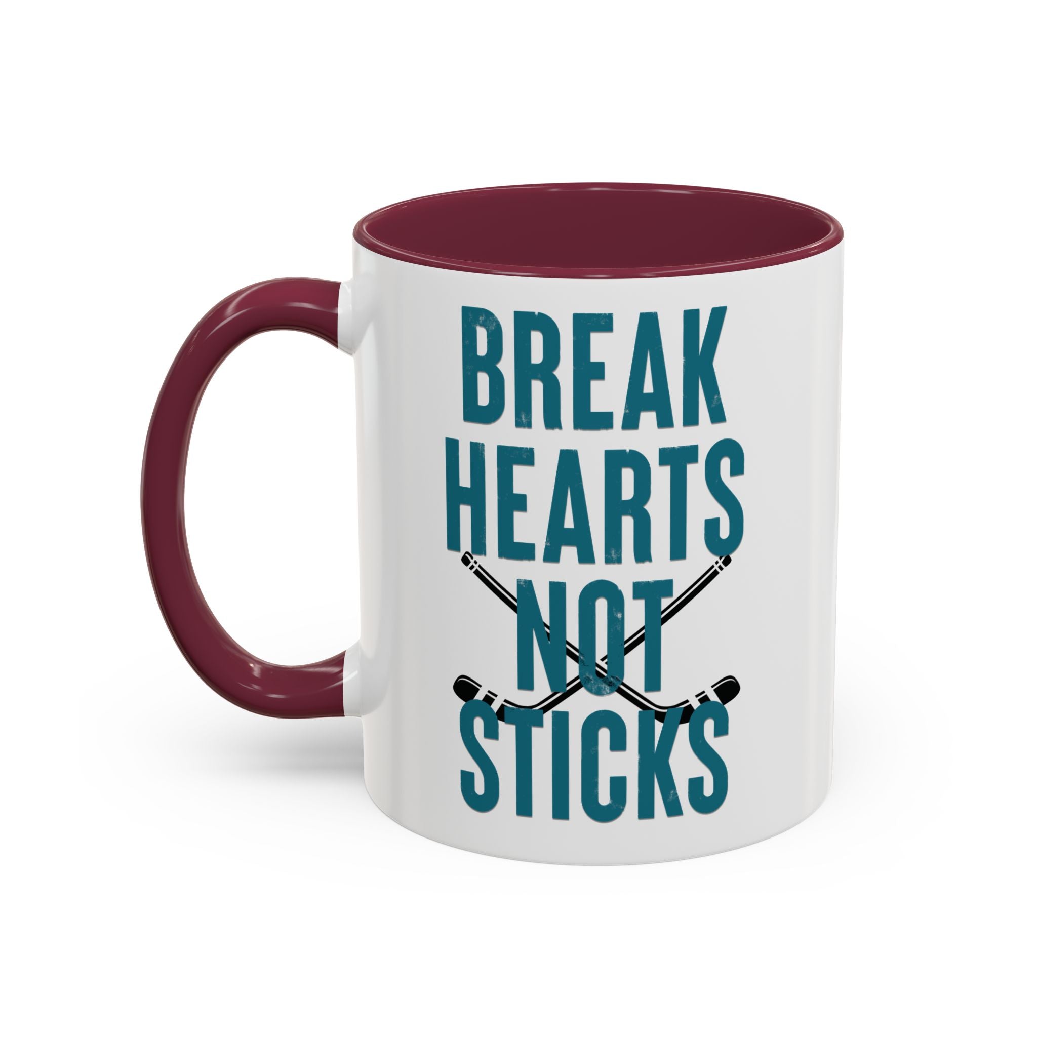 Break Hearts Not Sticks – Sassy Hockey Mug
