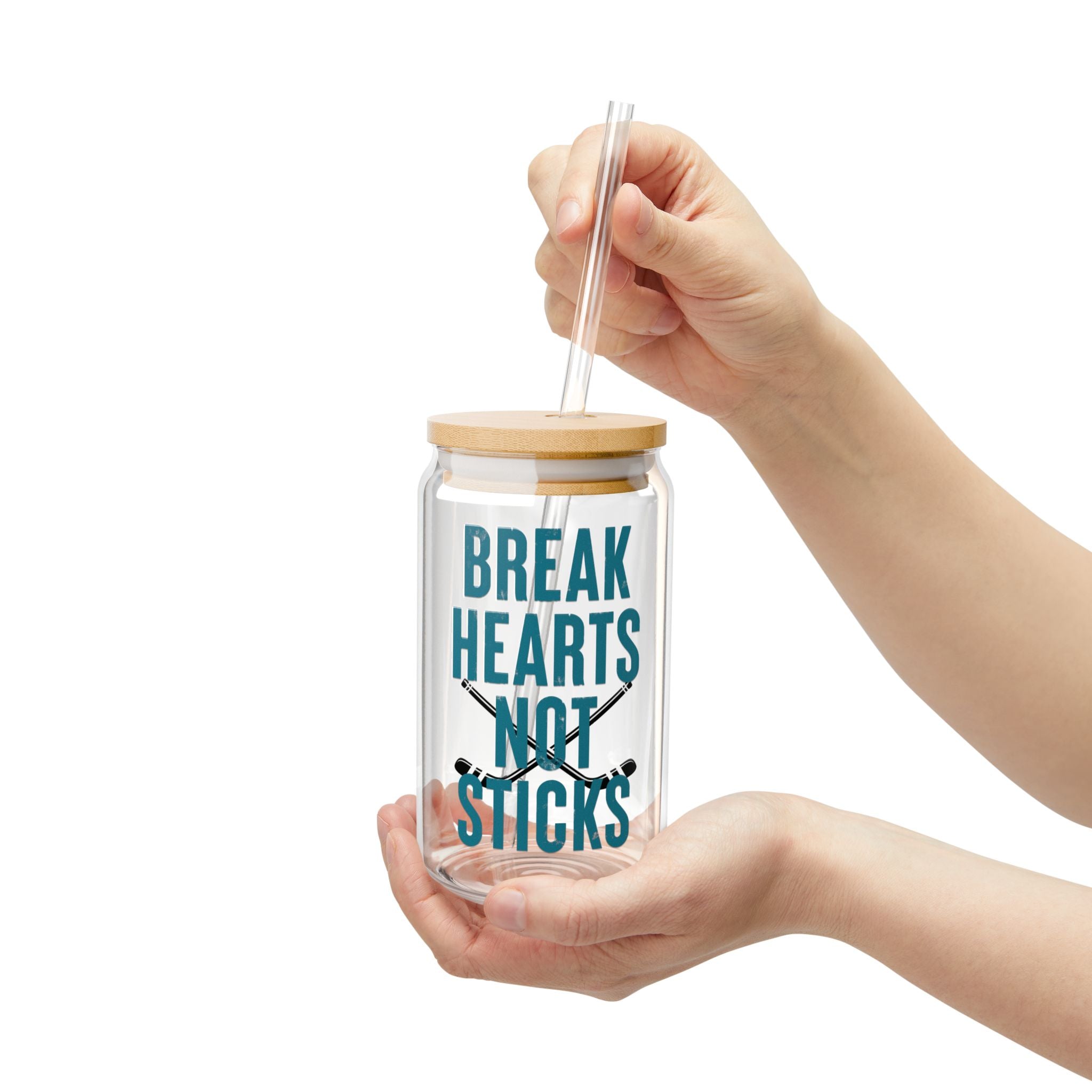 Break Hearts Not Sticks Glass Tumbler