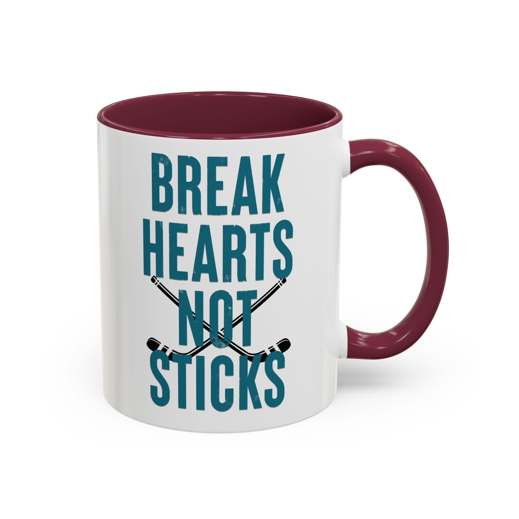 Break Hearts Not Sticks – Sassy Hockey Mug