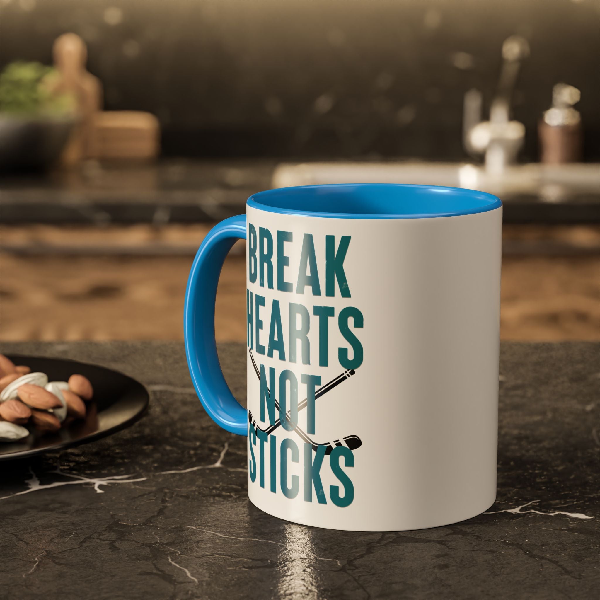 Break Hearts Not Sticks – Sassy Hockey Mug