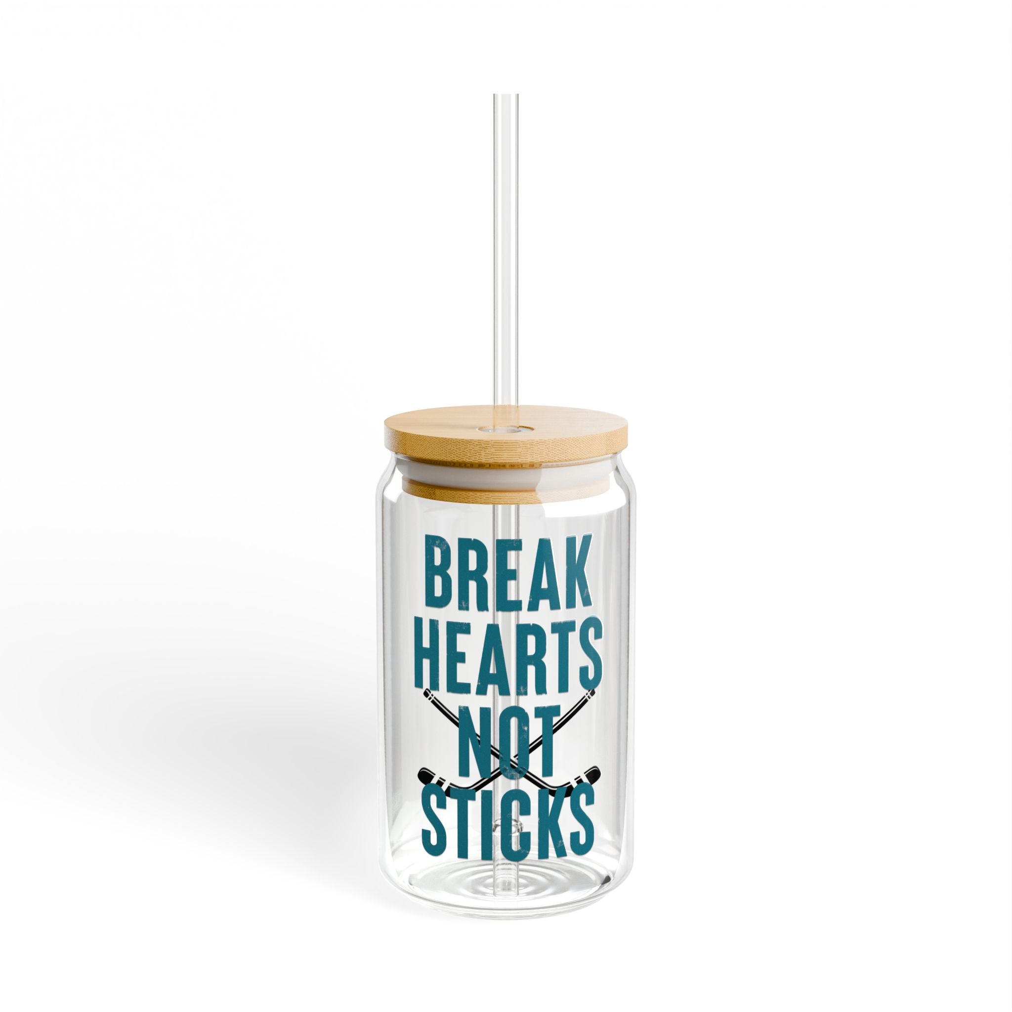 Break Hearts Not Sticks Glass Tumbler