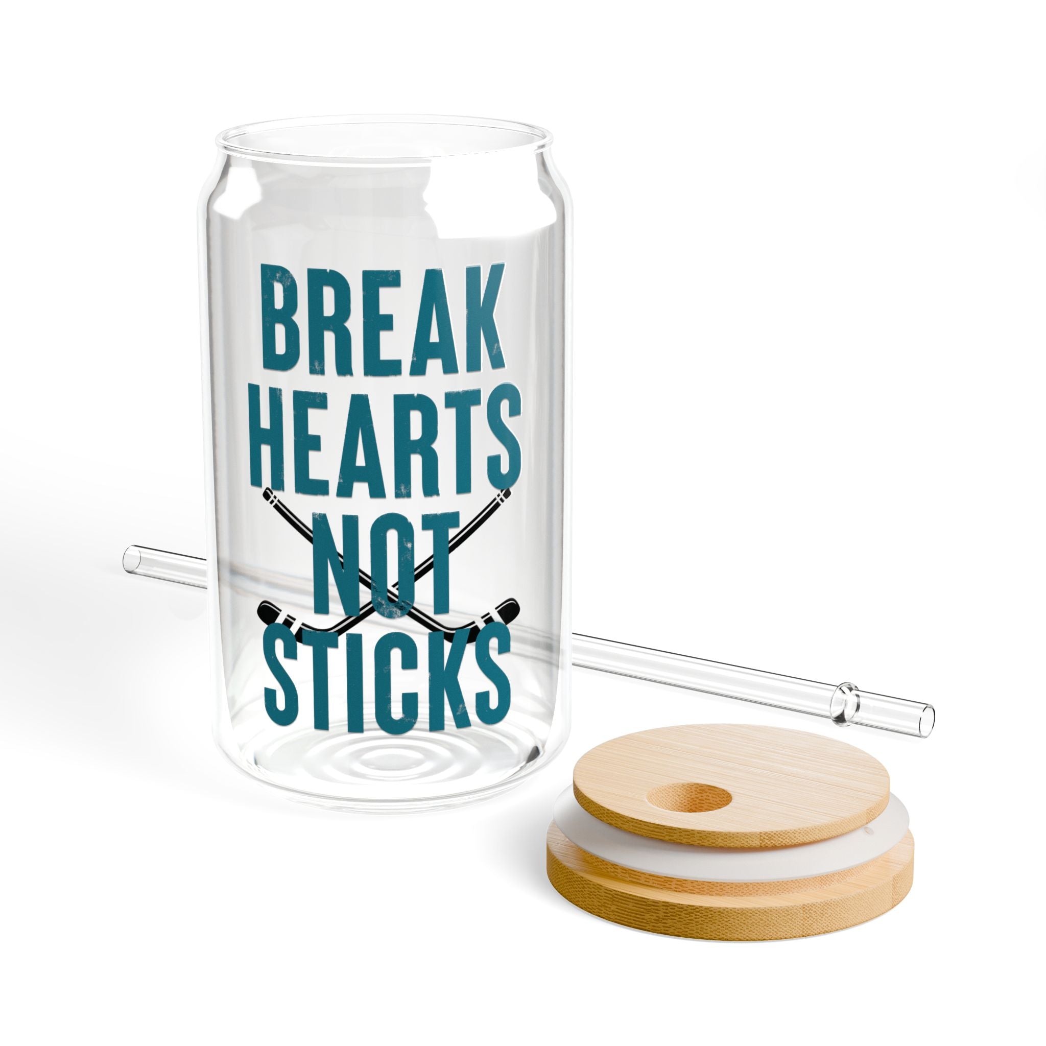 Break Hearts Not Sticks Glass Tumbler