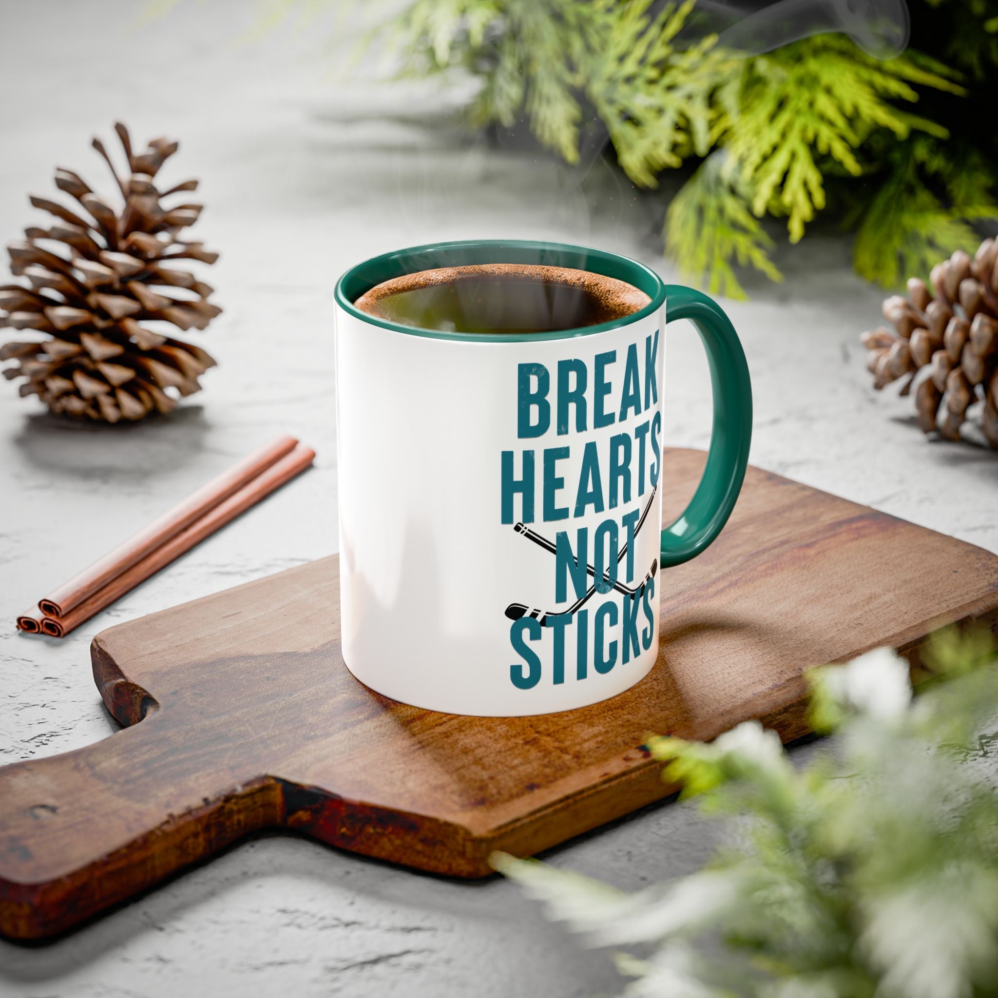 Break Hearts Not Sticks – Sassy Hockey Mug